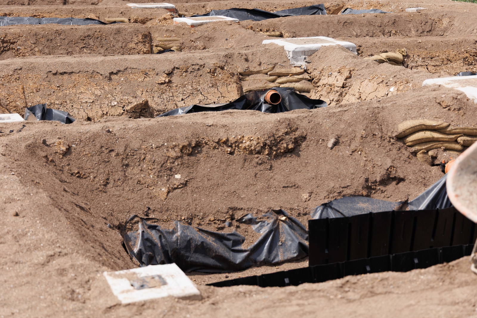 Pits being dug at Benfleet Creek